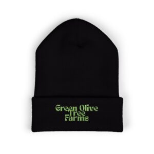 Embroidered 'Green Olive Tree Farms' Cuffed Beanie