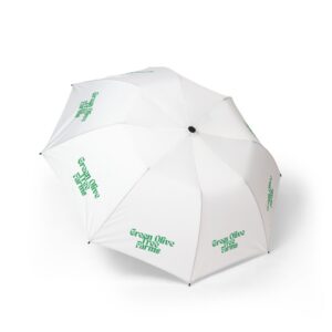 Foldable Umbrella — Semi‑Automatic Compact Rain Umbrella with Green Olive Farm Logo