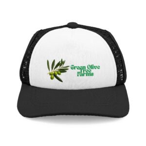 Olive Branch Trucker Hat - Green Olive Tree Farms Logo Foam Cap