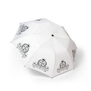 Foldable Semi-Automatic Umbrella — Compact Rain Shield with Classic Crest Logo