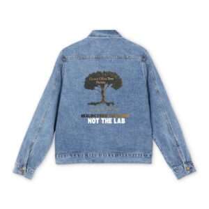 Denim Jacket — 'Not the Lab' Olive Tree Graphic Back Jacket